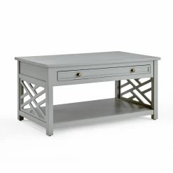 Coupon ✨ Rectangle Coffee Table Sets Alaterre Furniture Coventry Coffee Table With Drawer And Two End Tables With Drawers - Gray 😀 -Coffee Tables Sale Store detail2ASR9898