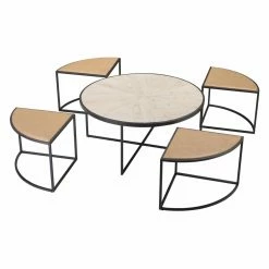 Coupon 🥰 Round Coffee Tables Burnham Home Designs Olivia Round Coffee Table With Stools ❤️ -Coffee Tables Sale Store detail2BOR559