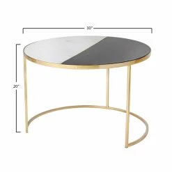 Cheap 🤩 Sprinkle & Bloom Round Coffee Tables Black And White Marble Coffee Table By Sprinkle & Bloom 💯 -Coffee Tables Sale Store detail2CRAT553