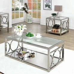 Cheap 🛒 Rectangle Coffee Table Sets Furniture Of America Nadya Circle Accented 2 Piece Coffee Table Set 🔔 -Coffee Tables Sale Store detail2ENLB2726