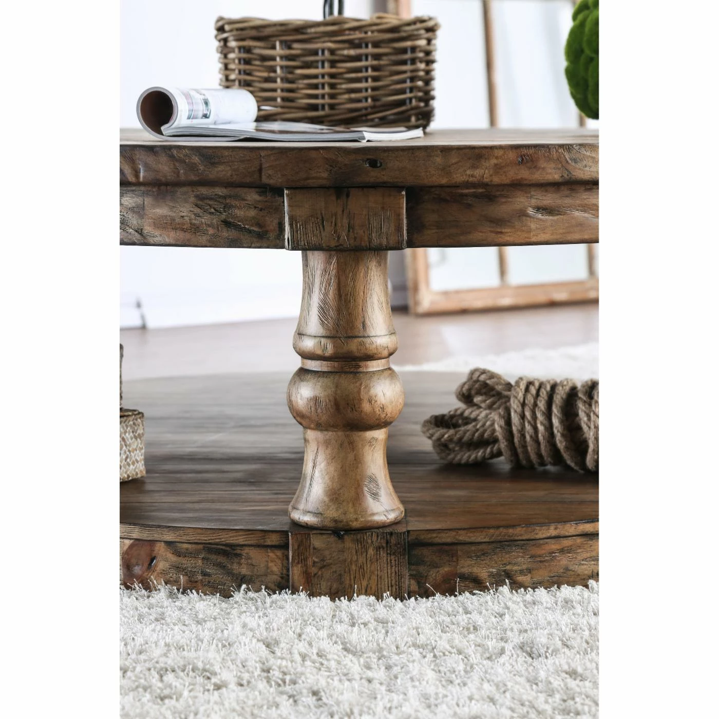 Best Sale ❤️ Round Coffee Tables Furniture Of America Tanenbaum Rustic Round Coffee Table 🎉 6 Best Sale ❤️ Round Coffee Tables Furniture Of America Tanenbaum Rustic Round Coffee Table 🎉 - Image 4