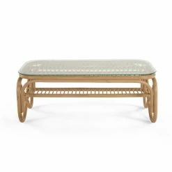 Hot Sale 🎉 Rectangle Coffee Tables KOUBOO Rattan Glass Topped Coffee Table 😀 -Coffee Tables Sale Store detail2KOUB123