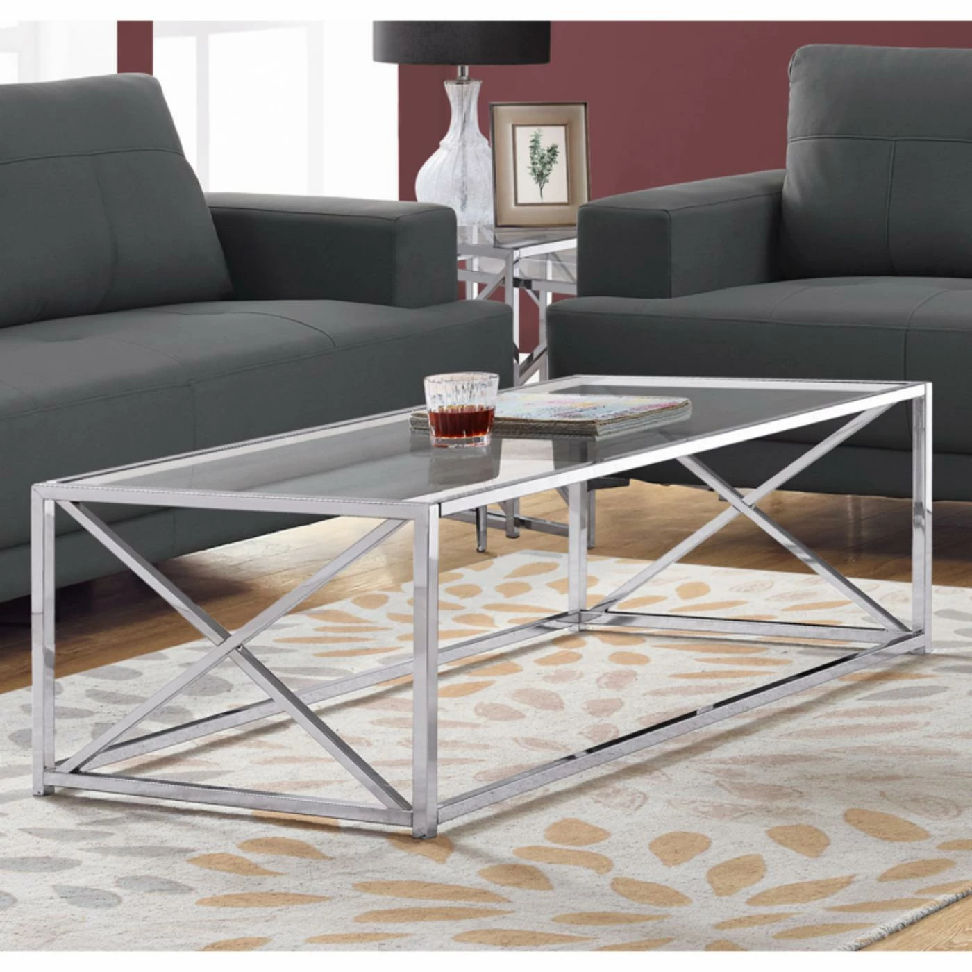 Best reviews of 🎁 Rectangle Coffee Tables Monarch Specialties Glass Top Coffee Table With Cross Legs 😀 6 Best reviews of 🎁 Rectangle Coffee Tables Monarch Specialties Glass Top Coffee Table With Cross Legs 😀 - Image 4