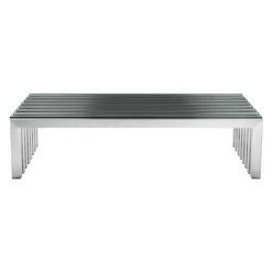 Coupon ⌛ Rectangle Coffee Tables Pangea Home Vlad Coffee Table Rectangle Brushed Metal ✨ -Coffee Tables Sale Store detail2PANG496