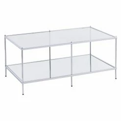 Deals ⌛ Rectangle Coffee Tables Southern Enterprises Knox Glam Mirrored Cocktail Table - Chrome 🛒 -Coffee Tables Sale Store detail2SEI2374