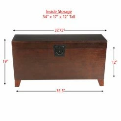 New 🎁 Rectangle Coffee Tables Southern Enterprises Pyramid Trunk Coffee Table - Espresso 😀 -Coffee Tables Sale Store detail2SEI625