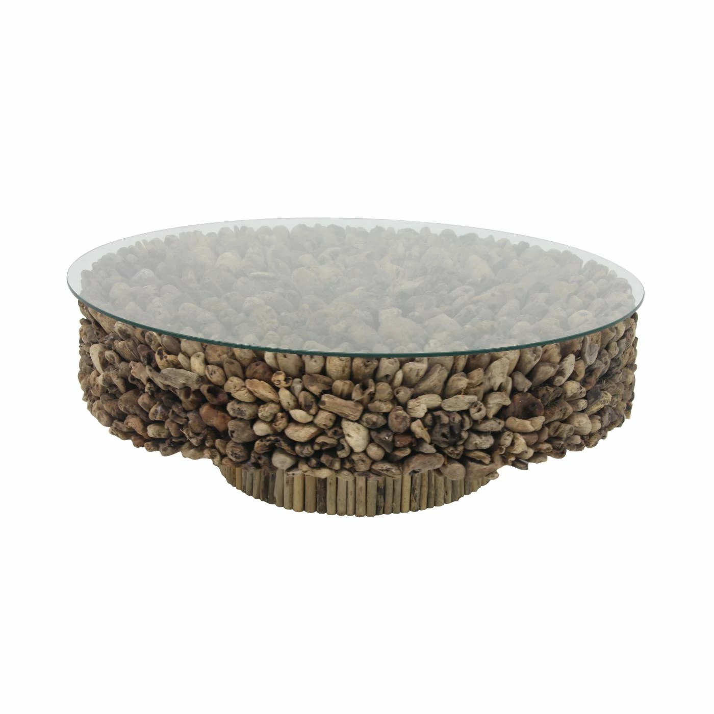 Hot Sale ๐ Round Coffee Tables DecMode Natural Round Driftwood And Glass Coffee Table ๐งจ 6 Hot Sale ๐ Round Coffee Tables DecMode Natural Round Driftwood And Glass Coffee Table ๐งจ - Image 4