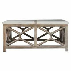 Best Sale 🎁 Square Coffee Tables HumbleNest Nashau Farmhouse / Cottage Stone Coffee Table 🎉 -Coffee Tables Sale Store detail2UMC9133