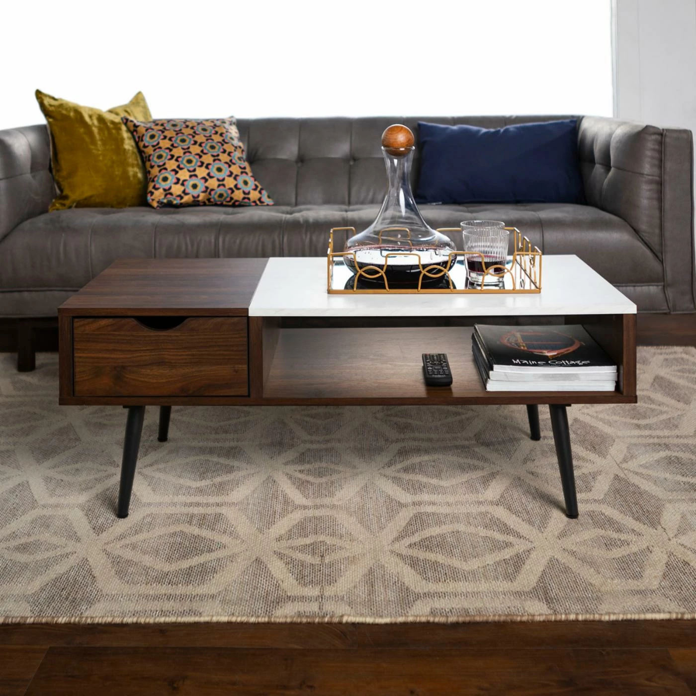 Budget 🤩 Rectangle Coffee Tables Manor Park Wood And Faux Marble Coffee Table 🥰 6 Budget 🤩 Rectangle Coffee Tables Manor Park Wood And Faux Marble Coffee Table 🥰 - Image 4