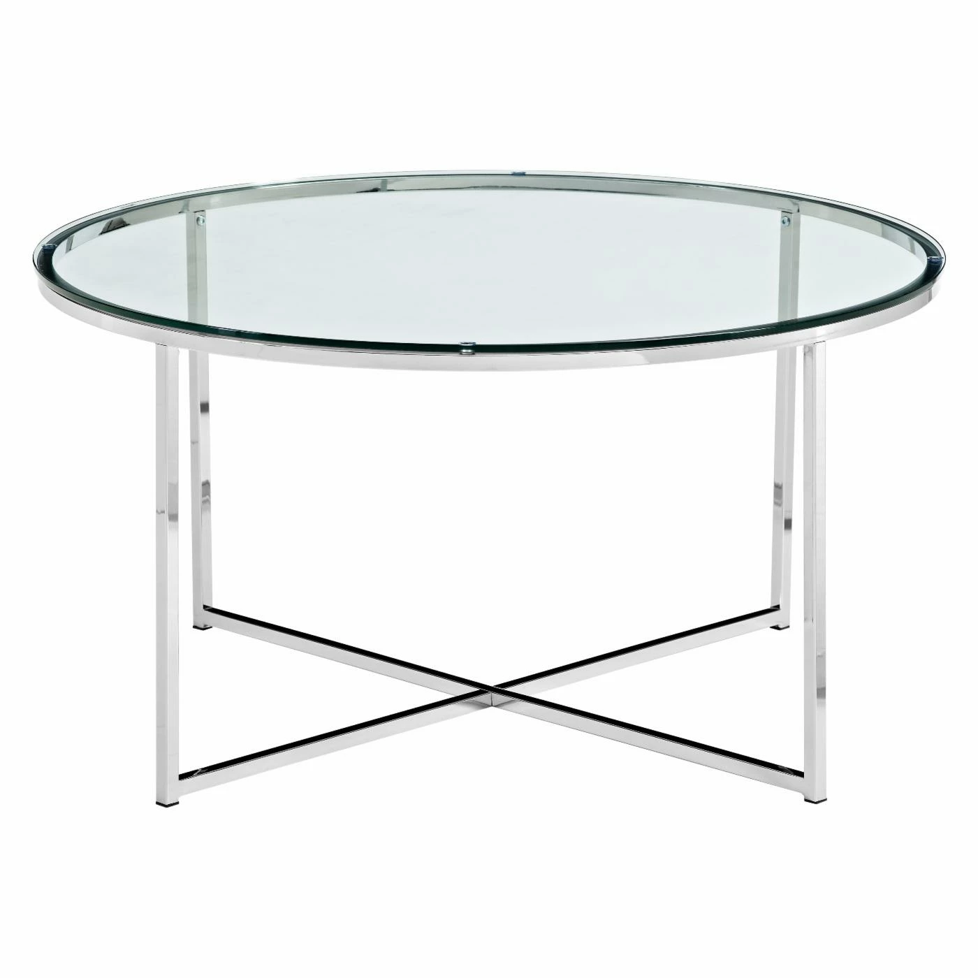 Budget 🔥 Round Coffee Tables Manor Park 36 In. Coffee Table With X-Base And Glass Top 🤩 6 Budget 🔥 Round Coffee Tables Manor Park 36 In. Coffee Table With X-Base And Glass Top 🤩 - Image 4