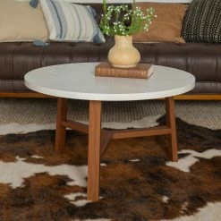Budget ⭐ Round Coffee Tables Manor Park Mid Century Modern Round Coffee Table ⭐ -Coffee Tables Sale Store detail2WAL650