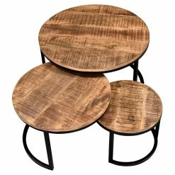 Flash Sale 🥰 Round Coffee Tables Worldwide Home Furnishings Round Nesting Coffee Table - Set Of 3 🔥 -Coffee Tables Sale Store detail2WORW356