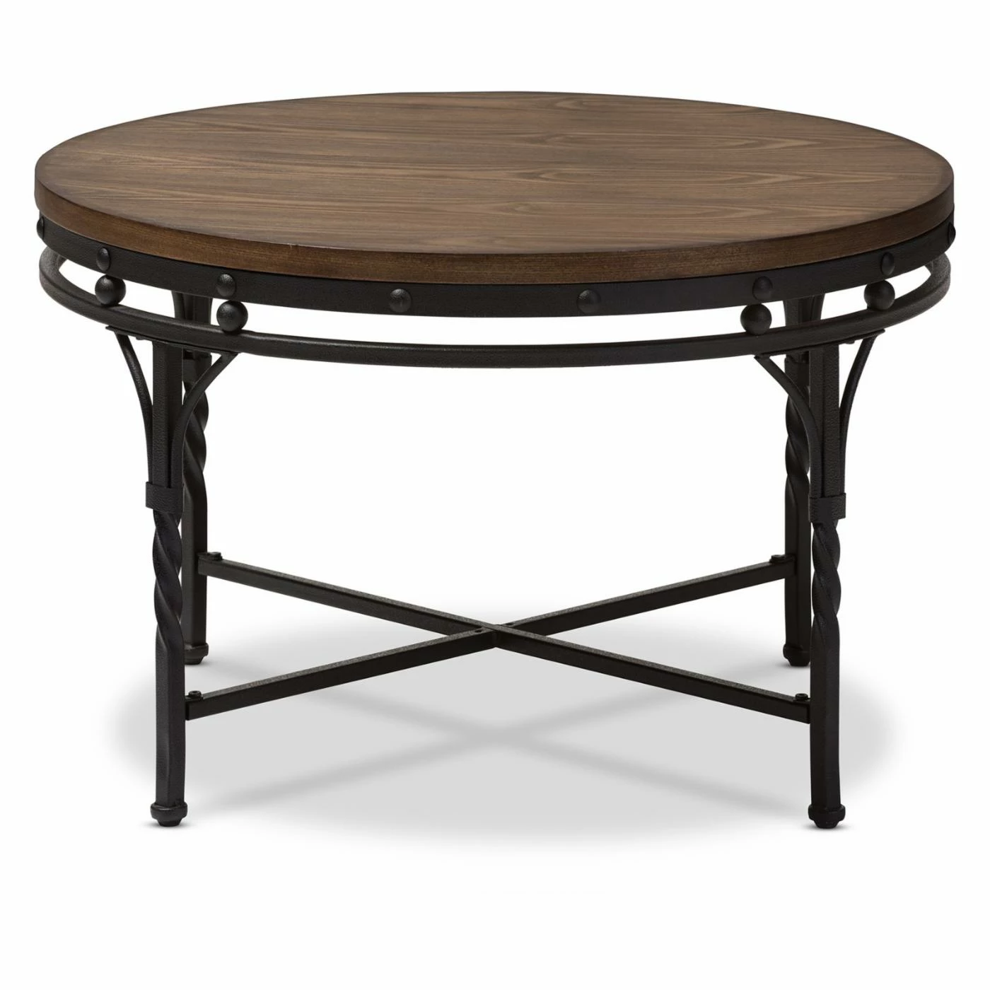 Deals ๐ Round Coffee Tables Baxton Studio Austin Vintage Industrial Antique Bronze Round Cocktail Table ๐ 6 Deals ๐ Round Coffee Tables Baxton Studio Austin Vintage Industrial Antique Bronze Round Cocktail Table ๐ - Image 4