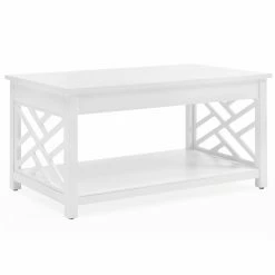 Promo 🔥 Rectangle Coffee Table Sets Alaterre Furniture Coventry 2 Piece Coffee Table Set - White 🔥 -Coffee Tables Sale Store detail3ASR9904