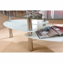 Hot Sale 💯 Hodedah Imports Oval Coffee Tables Hodedah HICT19 Oval Coffee Table ✨ -Coffee Tables Sale Store detail3HODE001