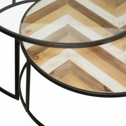 Deals 🥰 Round Coffee Table Sets DecMode Round Coffee Table - Set Of 2 ⌛ -Coffee Tables Sale Store detail3UMA5976