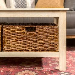 Flash Sale ⌛ Rectangle Coffee Tables Walker Edison Coffee Table With Totes 🤩 -Coffee Tables Sale Store detail3WAL526