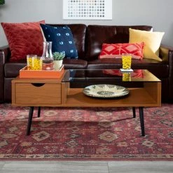 Coupon 🔔 Rectangle Coffee Tables Manor Park Wood And Glass Coffee Table 👏 -Coffee Tables Sale Store detail3WAL565