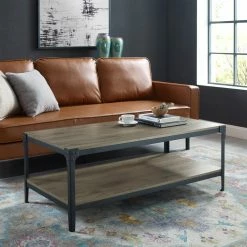 Discount 🤩 Rectangle Coffee Tables Manor Park Angle Iron Rustic Wood Coffee Table 🌟 -Coffee Tables Sale Store detail3WAL813