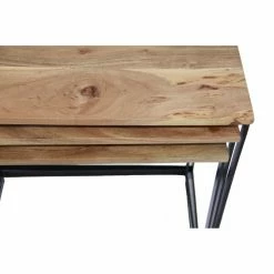 Best Sale 🎉 Rectangle Coffee Tables Benzara Wooden Nesting Coffee End Tables - Set Of 3 👍 -Coffee Tables Sale Store detail4BENZ8624