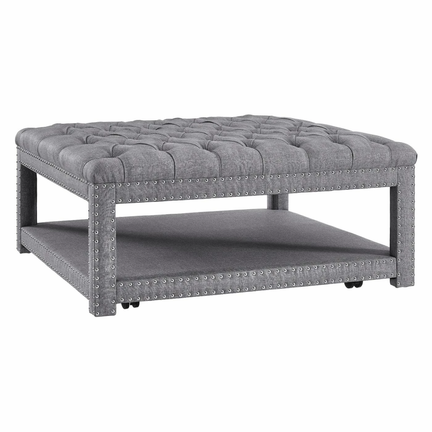 Promo ๐ Square Coffee Tables Right2Home Modern Nailhead Tufted Cocktail Ottoman ๐ 9 Promo ๐ Square Coffee Tables Right2Home Modern Nailhead Tufted Cocktail Ottoman ๐ - Image 7