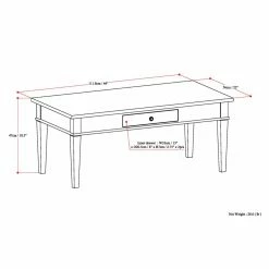 Brand new ⭐ Brooklyn & Max Rectangle Coffee Tables Brooklyn + Max Richland Pine Wood Coffee Table ⭐ -Coffee Tables Sale Store detail4SIMP1084
