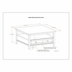 Outlet ✨ Brooklyn & Max Square Coffee Tables Brooklyn + Max Lexington Rustic Square Pine Wood Coffee Table 💯 -Coffee Tables Sale Store detail4SIMP1112