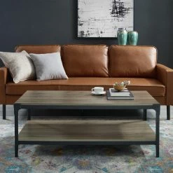 Discount 🤩 Rectangle Coffee Tables Manor Park Angle Iron Rustic Wood Coffee Table 🌟 -Coffee Tables Sale Store detail4WAL813