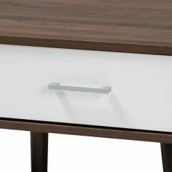 New 🔔 Rectangle Coffee Tables Baxton Studio Merlin Mid-Century Modern 2 Drawer Coffee Table 🎉 -Coffee Tables Sale Store detail4WSI4941