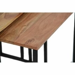 Best Sale 🎉 Rectangle Coffee Tables Benzara Wooden Nesting Coffee End Tables - Set Of 3 👍 -Coffee Tables Sale Store detail5BENZ8624