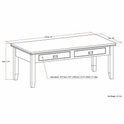 Wholesale 😉 Brooklyn & Max Rectangle Coffee Tables Brooklyn + Max Holden Pine Wood Coffee Table ⌛ -Coffee Tables Sale Store detail5SIMP1080