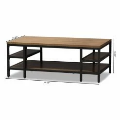 Best reviews of 🌟 Rectangle Coffee Tables Baxton Studio Caribou Rustic Industrial Style Wood And Metal Coffee Table 🎉 -Coffee Tables Sale Store detail5WSI3743
