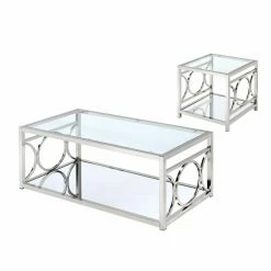 Cheap 🛒 Rectangle Coffee Table Sets Furniture Of America Nadya Circle Accented 2 Piece Coffee Table Set 🔔 -Coffee Tables Sale Store detail6ENLB2726