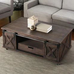 Budget 👏 Rectangle Coffee Tables StyleCraft 2 Door 1 Drawer And Shelf Wooden Coffee Table 💯 -Coffee Tables Sale Store detail6STL2027