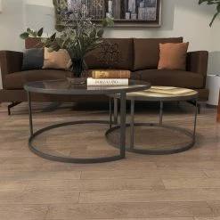 Deals 🥰 Round Coffee Table Sets DecMode Round Coffee Table - Set Of 2 ⌛ -Coffee Tables Sale Store detail6UMA5976
