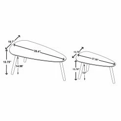 Best reviews of 🥰 Other Shapes - Coffee Tables Baxton Studio Farid 2-Piece Coffee Table Set ✔️ -Coffee Tables Sale Store detail6WSI5294