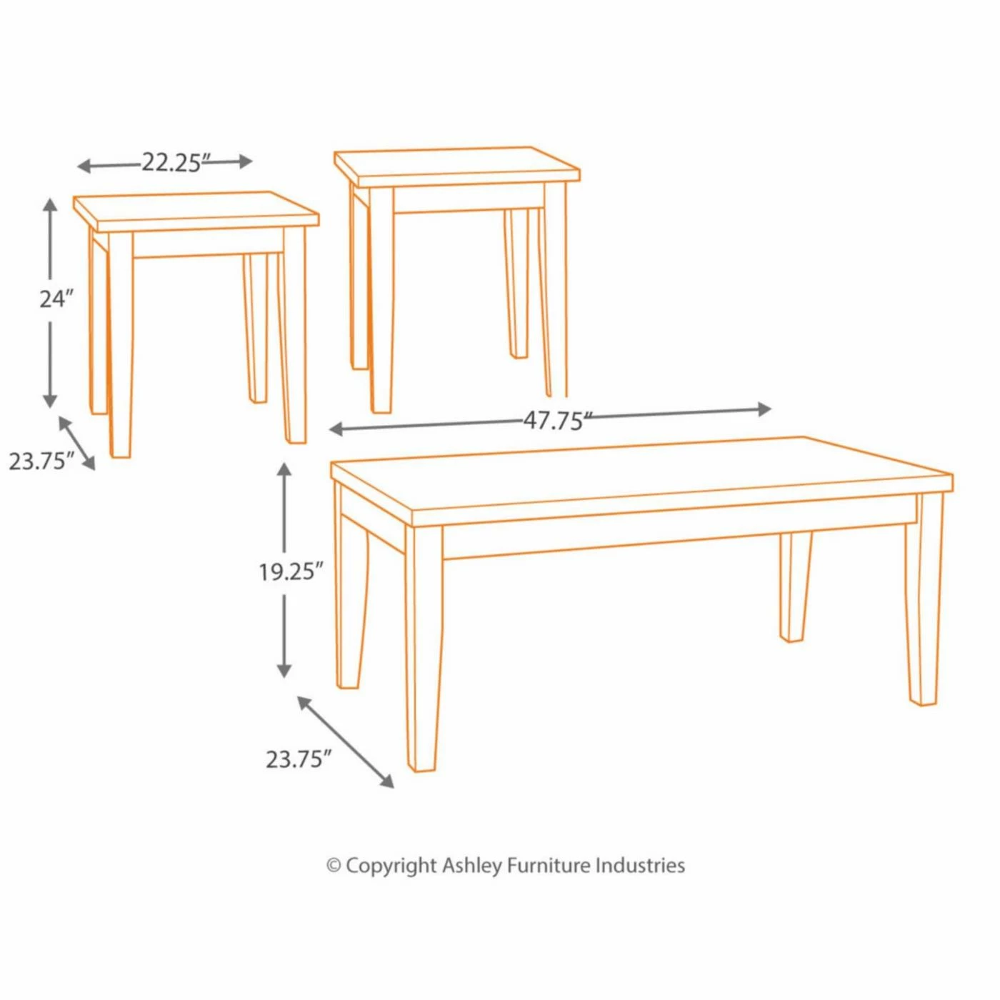 Buy 💯 Rectangle Coffee Table Sets Signature Design By Ashley Theo Brown Occasional Table - Set Of 3 ⭐ 8 Buy 💯 Rectangle Coffee Table Sets Signature Design By Ashley Theo Brown Occasional Table - Set Of 3 ⭐ - Image 6