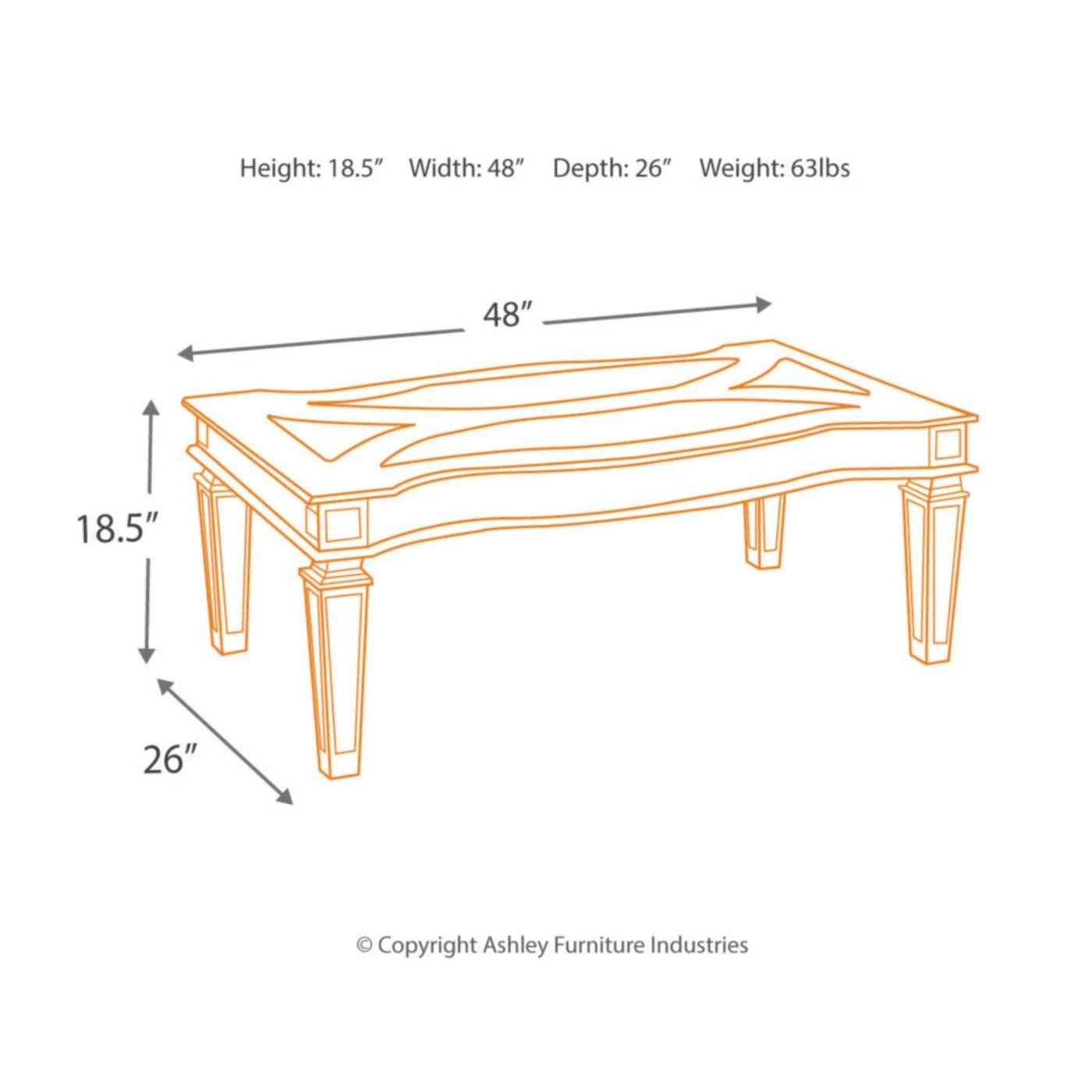 Flash Sale ๐ Rectangle Coffee Tables Signature Design By Ashley Tessani Glam Coffee Table โจ 6 Flash Sale ๐ Rectangle Coffee Tables Signature Design By Ashley Tessani Glam Coffee Table โจ - Image 4