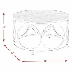 Hot Sale 😀 Round Coffee Tables Picket House Furnishings Jayme Round Coffee Table With Casters 🎉 21 Hot Sale 😀 Round Coffee Tables Picket House Furnishings Jayme Round Coffee Table With Casters 🎉 -Coffee Tables Sale Store detail7ELET1025