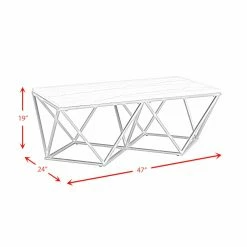 Best deal ⌛ Rectangle Coffee Tables Picket House Furnishings Conner Marble Topped Coffee Table 🤩 -Coffee Tables Sale Store detail7ELET1205