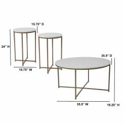 Best deal 🎁 Round Coffee Table Sets Flash Furniture Hampstead 3 Piece Coffee Table Set 👏 -Coffee Tables Sale Store detail7FLSH2134
