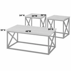 Cheap 😉 Rectangle Coffee Table Sets Jofran Orion 3-Piece Table Set - Orion Ash 😉 -Coffee Tables Sale Store detail7JSI1203