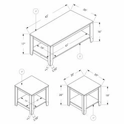 Best Pirce 🛒 Square Coffee Table Sets Monarch Specialties 3 Piece Rectangle Coffee Table Set With Shelf 😀 -Coffee Tables Sale Store detail7MON1325