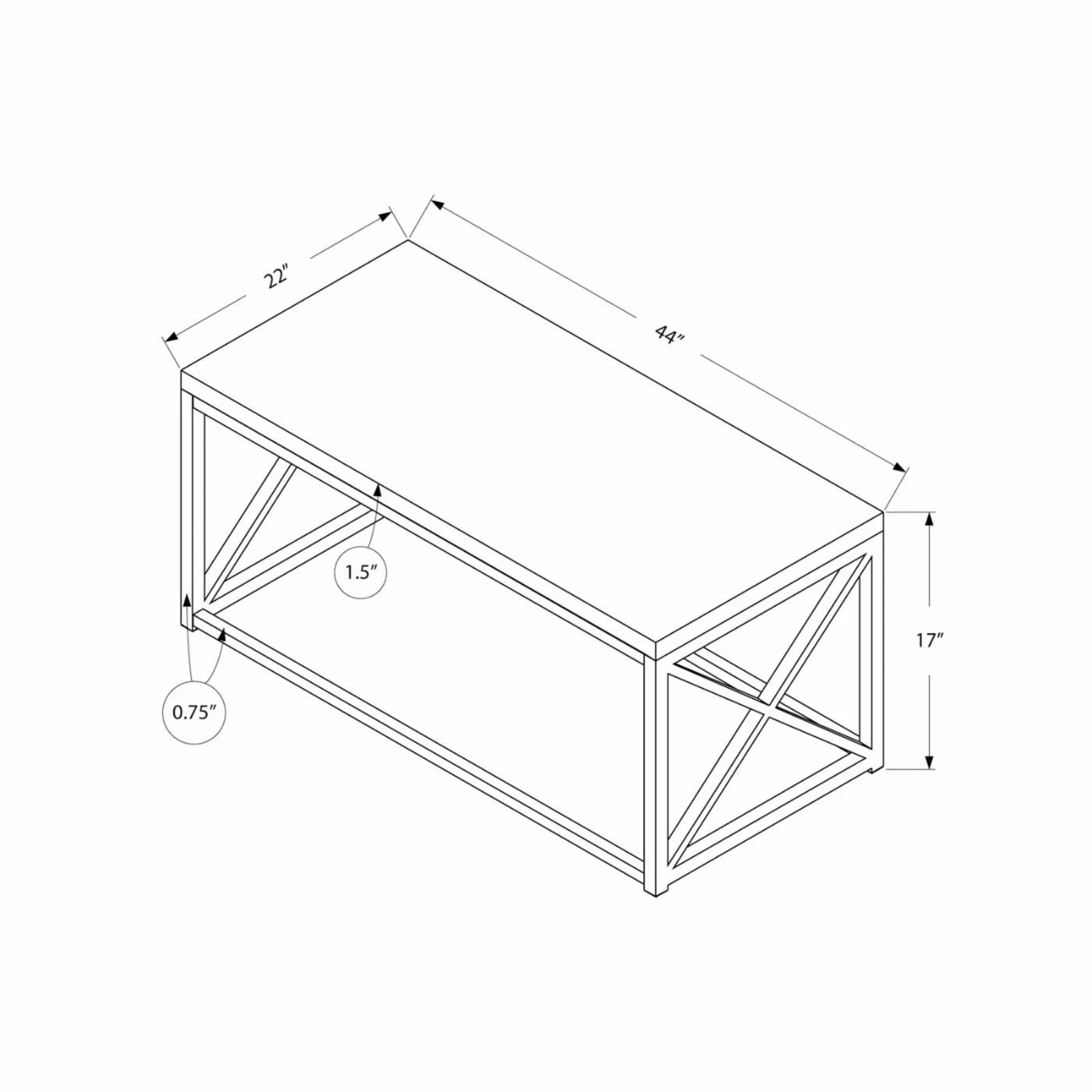 Brand new π€© Monarch Specialties Rectangle Coffee Tables Monarch Gray With Chrome Metal Coffee Table π 4 Brand new π€© Monarch Specialties Rectangle Coffee Tables Monarch Gray With Chrome Metal Coffee Table π - Image 2
