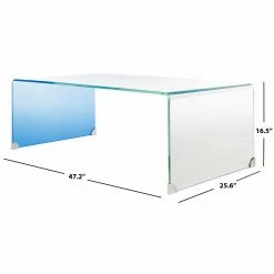 Discount ❤️ Rectangle Coffee Tables Safavieh Crysta Rectangular Ombre Glass Coffee Table 😀 -Coffee Tables Sale Store detail7SAV10013