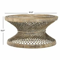 Budget ⭐ Round Coffee Tables HN Home Ito Boho Large Bowed Coffee Table 👏 -Coffee Tables Sale Store detail7SAV5296