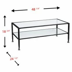 Promo 💯 Rectangle Coffee Tables Southern Enterprises Jaymes Metal / Glass Rectangular Open Shelf Cocktail Table 😉 -Coffee Tables Sale Store detail7SEI2413