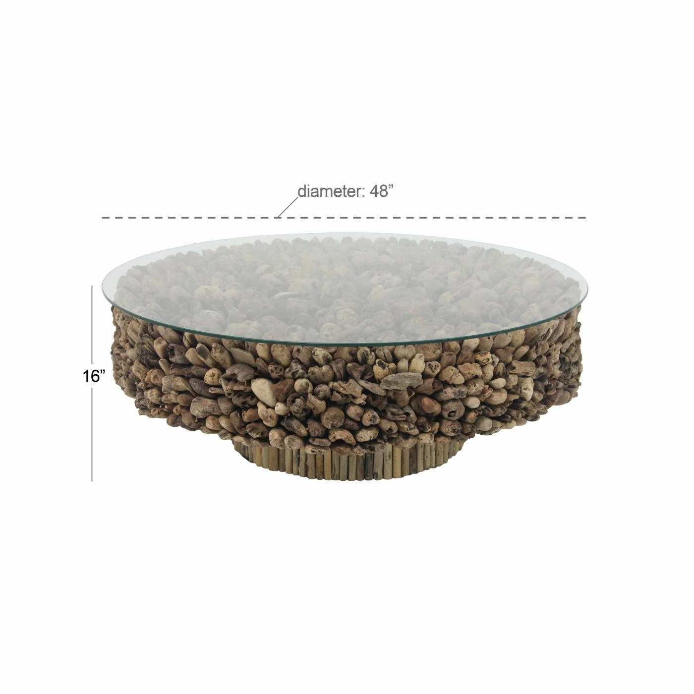 Hot Sale ๐ Round Coffee Tables DecMode Natural Round Driftwood And Glass Coffee Table ๐งจ 7 Hot Sale ๐ Round Coffee Tables DecMode Natural Round Driftwood And Glass Coffee Table ๐งจ - Image 5