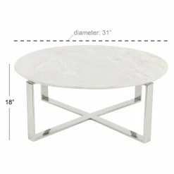 Cheapest 🥰 Round Coffee Tables DecMode Modern Marble Round Coffee Table 🌟 -Coffee Tables Sale Store detail7UMA11441