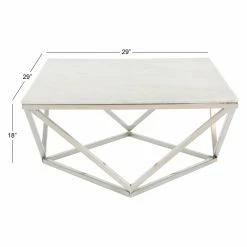 Outlet ⌛ Rectangle Coffee Tables DecMode Modern Marble Square Coffee Table 😉 -Coffee Tables Sale Store detail7UMA11442